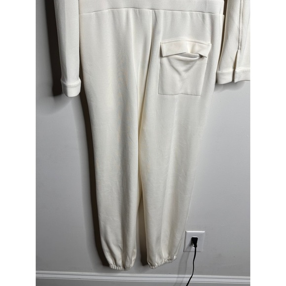 Varley Cream White Full Zip Tracksuit Jumpsuit Jogger Lounge Athleisure Large - Picture 4 of 11